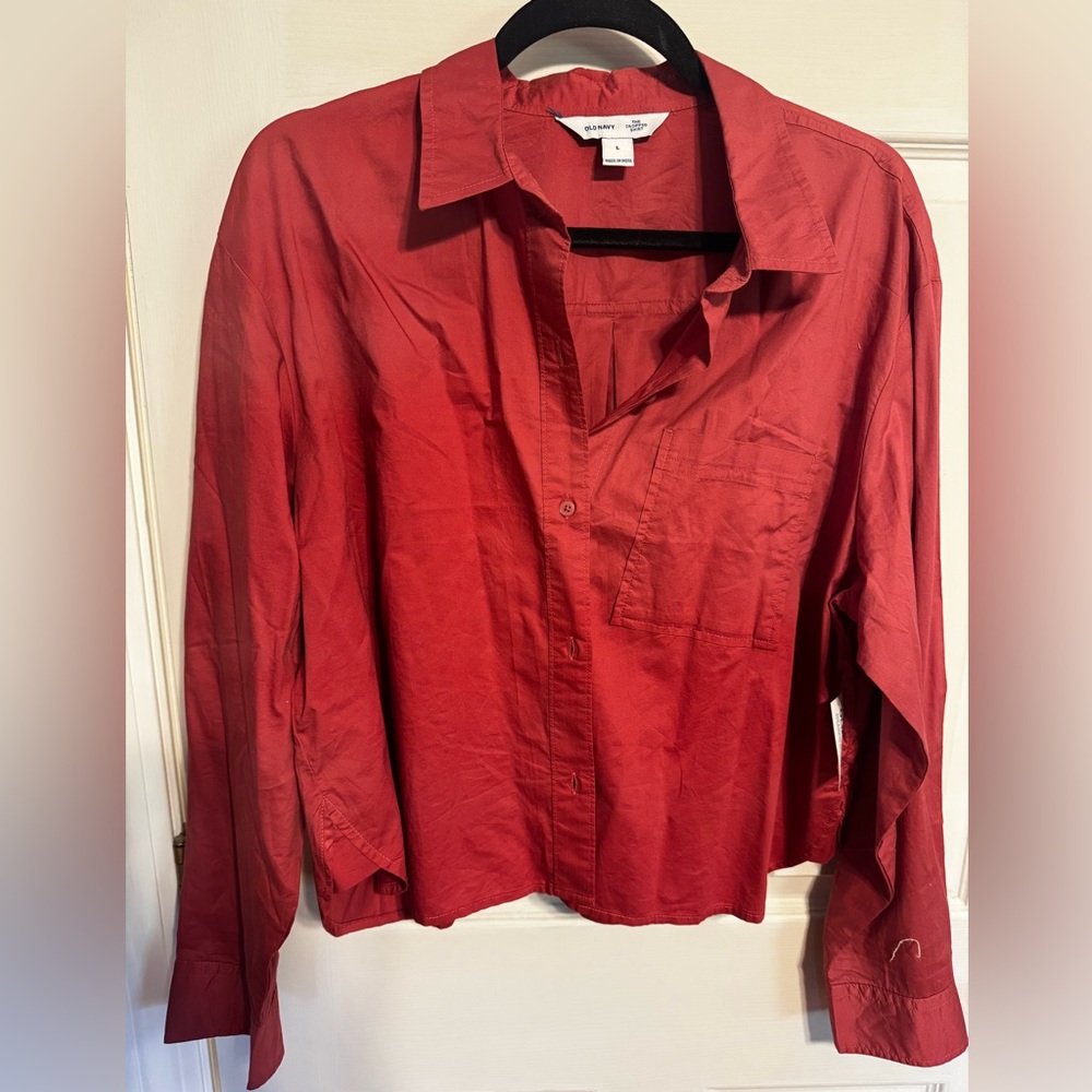 NWT Old Navy Cropped Button Down Shirt